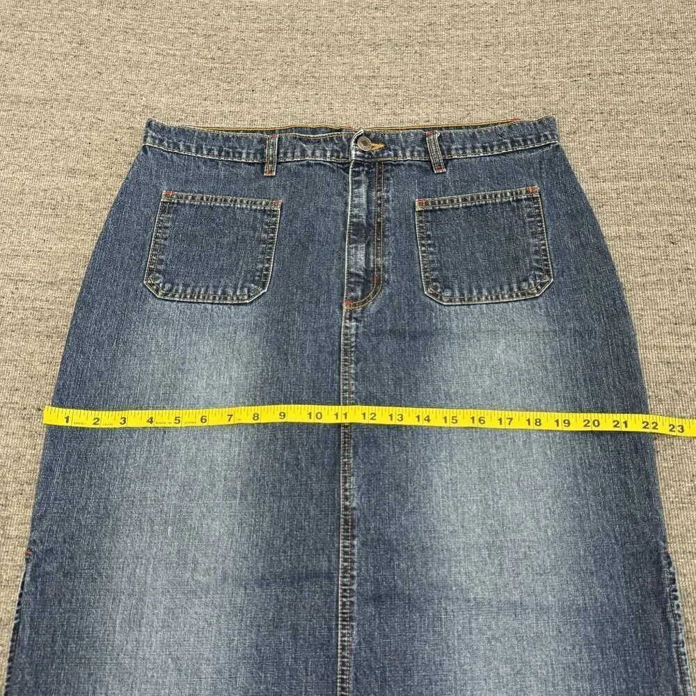 Baileys Point omen's Jeans Blues Denim Maxi Skirt Vintage Style Size 14 Waist 36 - Picture 5 of 16